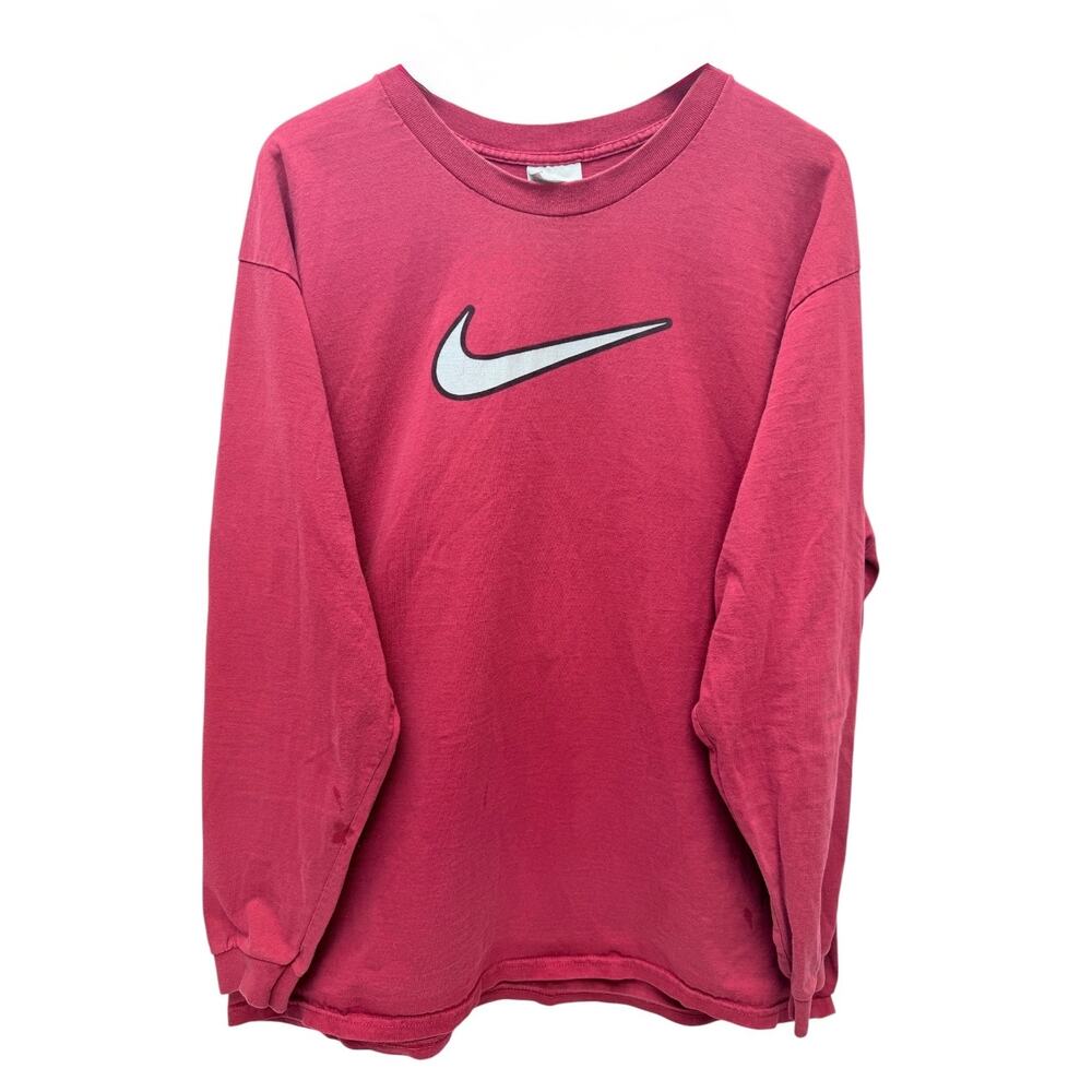 Nike Swoosh T Shirt Mens XL Red Big Logo Graphic